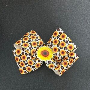 Sunflower Print Hair Bow for Kids